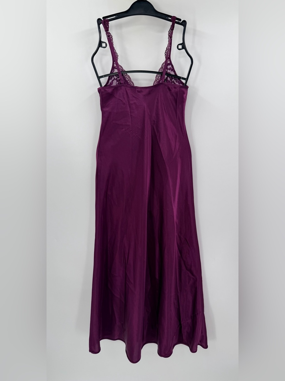 Vintage 90s Victoria’s Secret Slip Dress Nightgown Gold Label Purple Satin Small - Picture 3 of 3